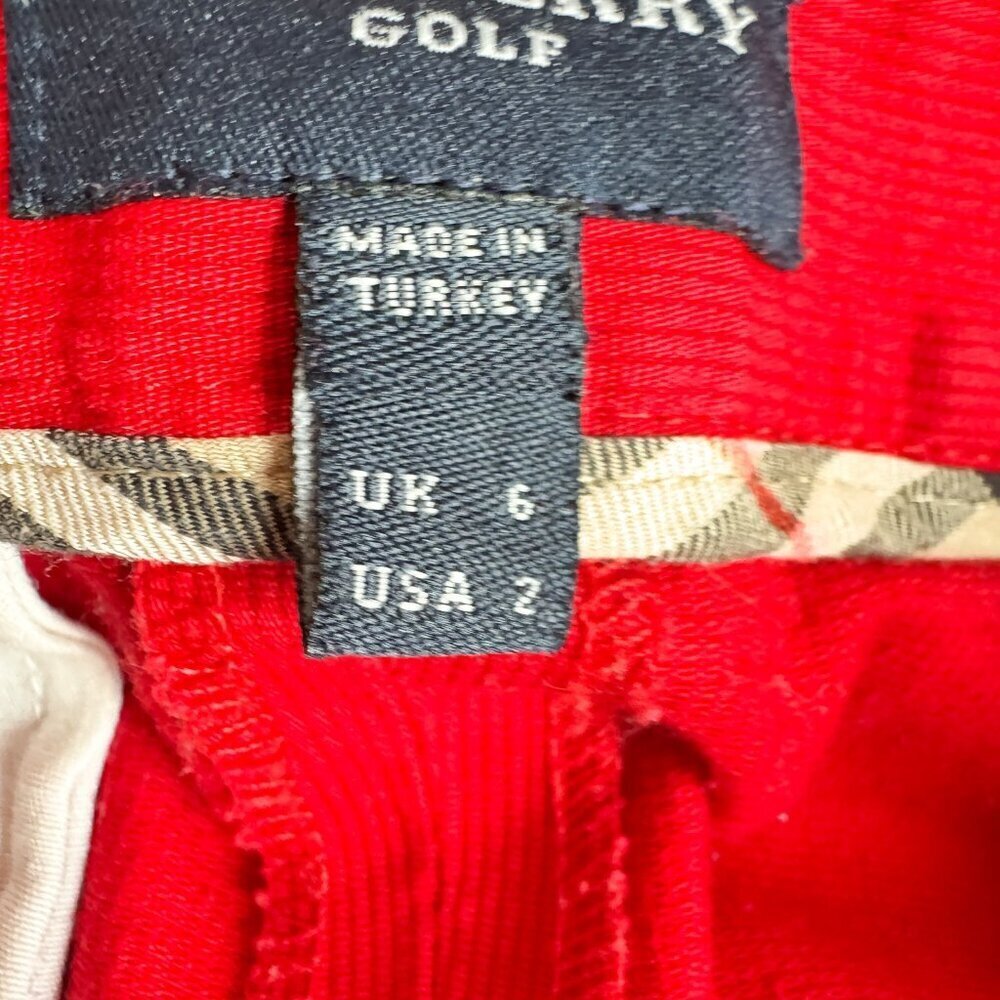 Burberry Golf Red Corduroy Bootcut High waist Pants 0/2 - Picture 12 of 15
